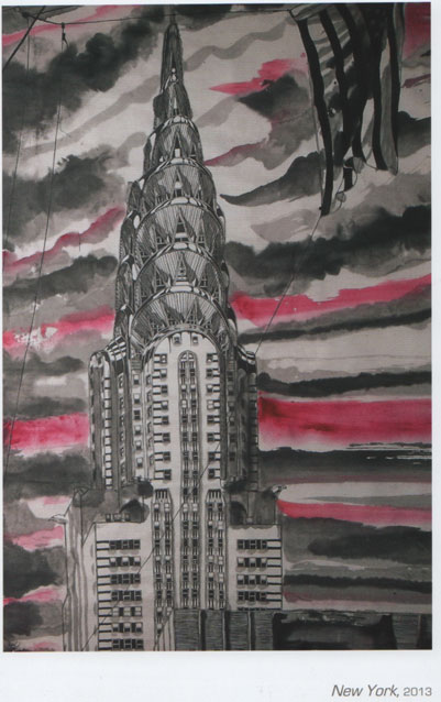 Thomas Henriot New York 2013 - encre sur papier - exposition et alors ? organise par Cline Moine et Caroline Vachet