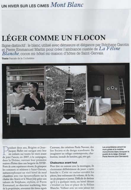 HAND Lyon - la presse en parle : HOTEL et LODGE et la Feline Blanche