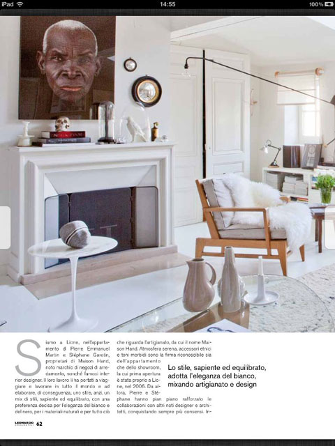 MAISON HAND Lyon - La presse italienne parle de maison hand avec CASE & STILI