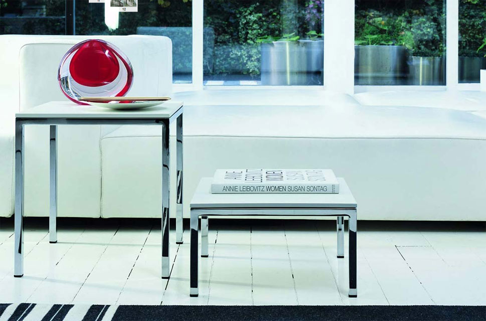 HAND Lyon - design et mobilier contemporain - ligne produits LEMA - tables m�tal chrom� et bois