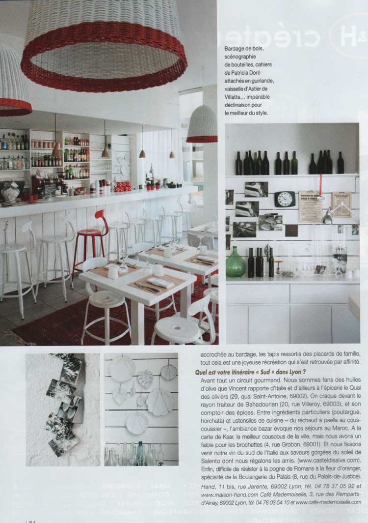 HAND Lyon - la presse parle de HAND - COTE SUD octobre-novembre 2011 Hand; le bon feeling
