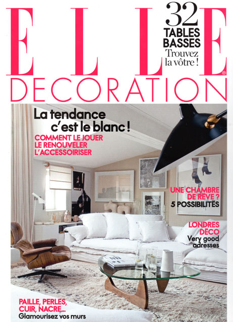 Presse ELLE DECO fevrier-mars 2011 - la tendance, c'est le blanc !