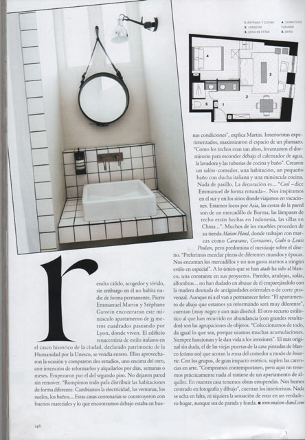 La presse parle de Maison Hand - AD Architectural Digest Espana janvier 2014 - les appartements d'htes de maison HAND