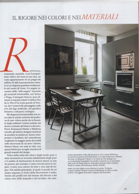 La Presse parle de MAISON HAND : AD ITALIE janvier 2015 - Texte Anna MAZZOTI Photos Felix FOREST
