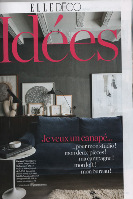 La Presse en parle : ELLE DECO dcembre 2013 - IDEES ELLE DECO - reportage Sandrine Hess, 