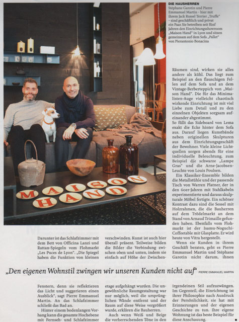 MAISON HAND Lyon - La presse allemande  - HOME magazine dco - Pierre Emmanuel Martin et Stephane Garrotin