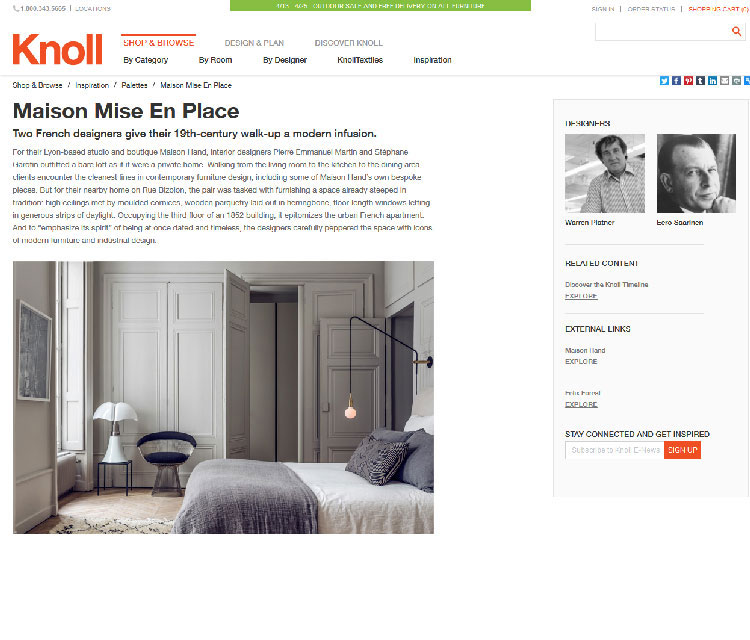 KNOLL USA parle de Maison HAND