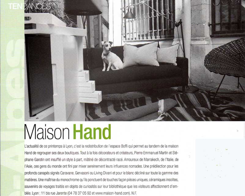 Maison Hand - la presse en parle - Residence Dcoration - Installation de Maison Hand, rue JArente