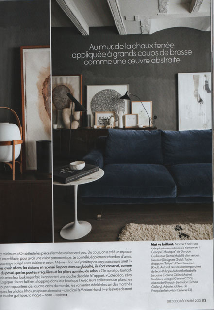 La Presse en parle : ELLE DECO dcembre 2013 - reportage Clmence Leboulanger, 