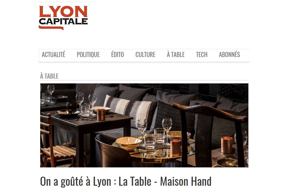 Maison HAND - la TABLE - Lyon Capital