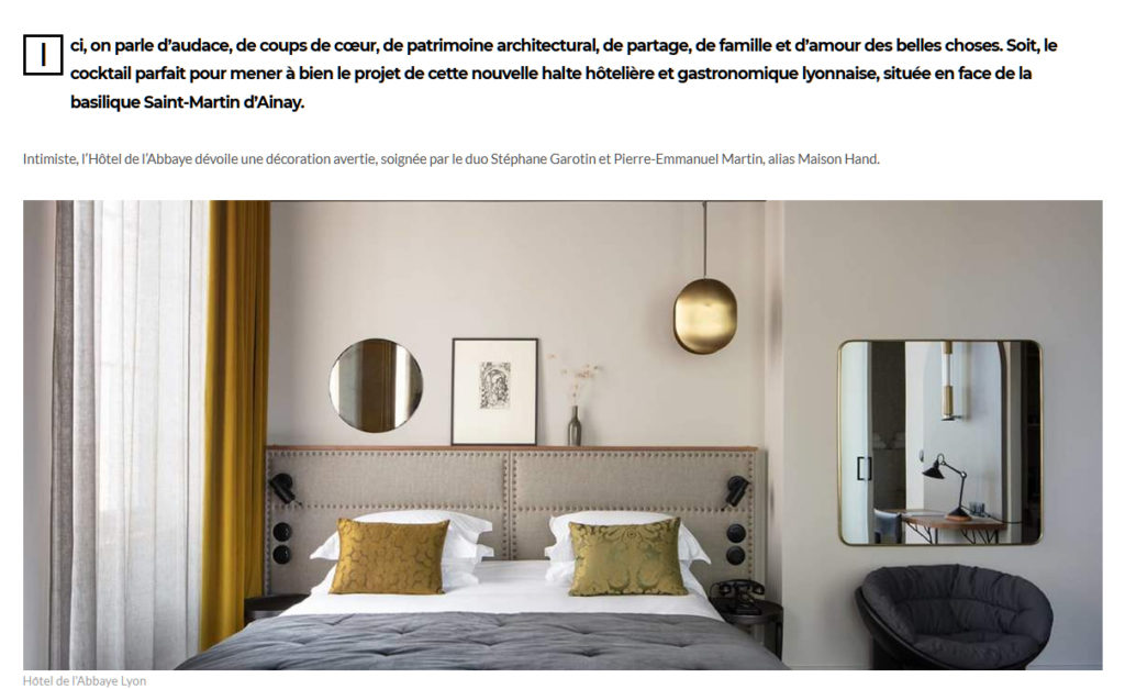 DOMODECO parle de L'Hôtel de l'ABBAYE et de Maison HAND - @Guillaume Grasset et @Anne-France Mayne