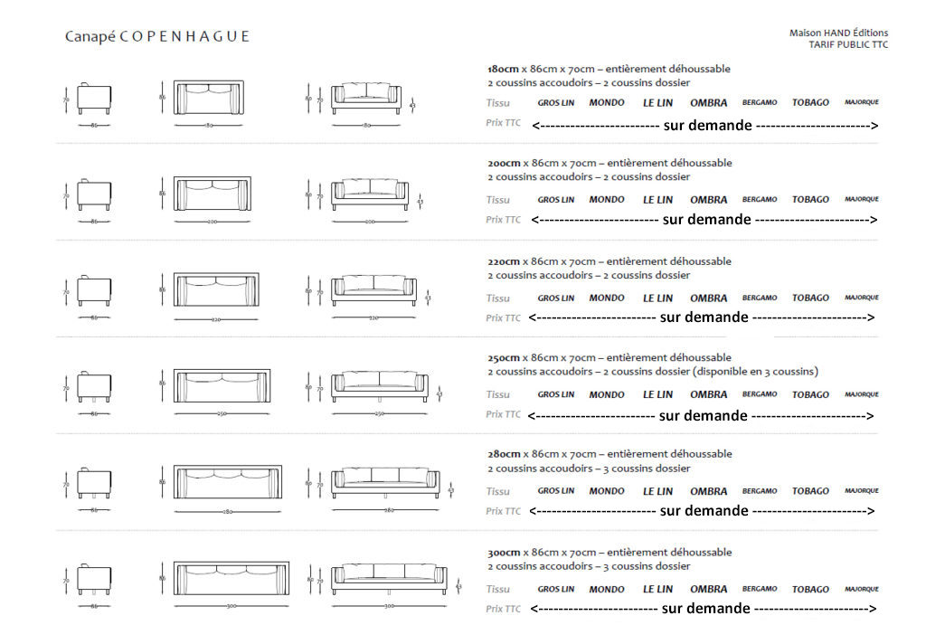 Maison HAND EDITIONS - Canapés - modèle COPENHAGUE