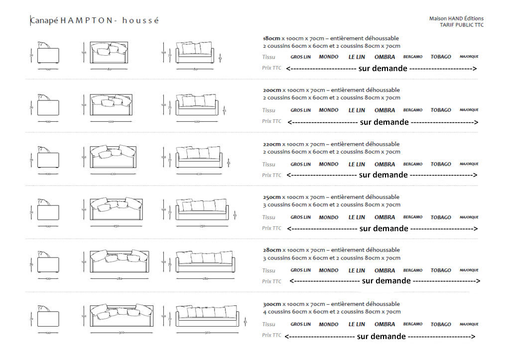 Maison HAND EDITIONS - Canapés - modèle HAMPTON