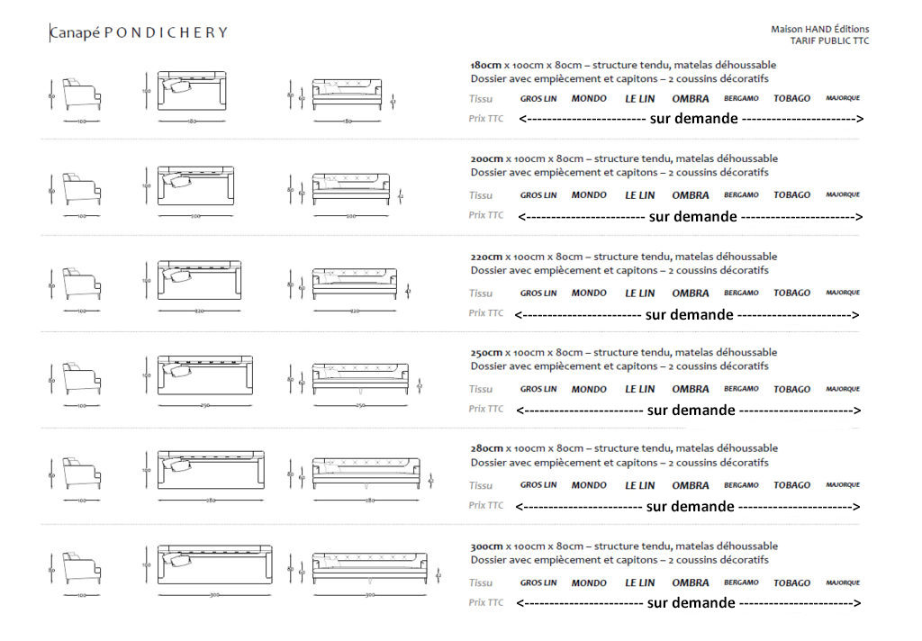 Maison HAND EDITIONS - Canapés - modèle PONDICHERY